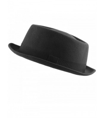 Depot 1400HE14 100 Porkpie Black in Men's Fedoras