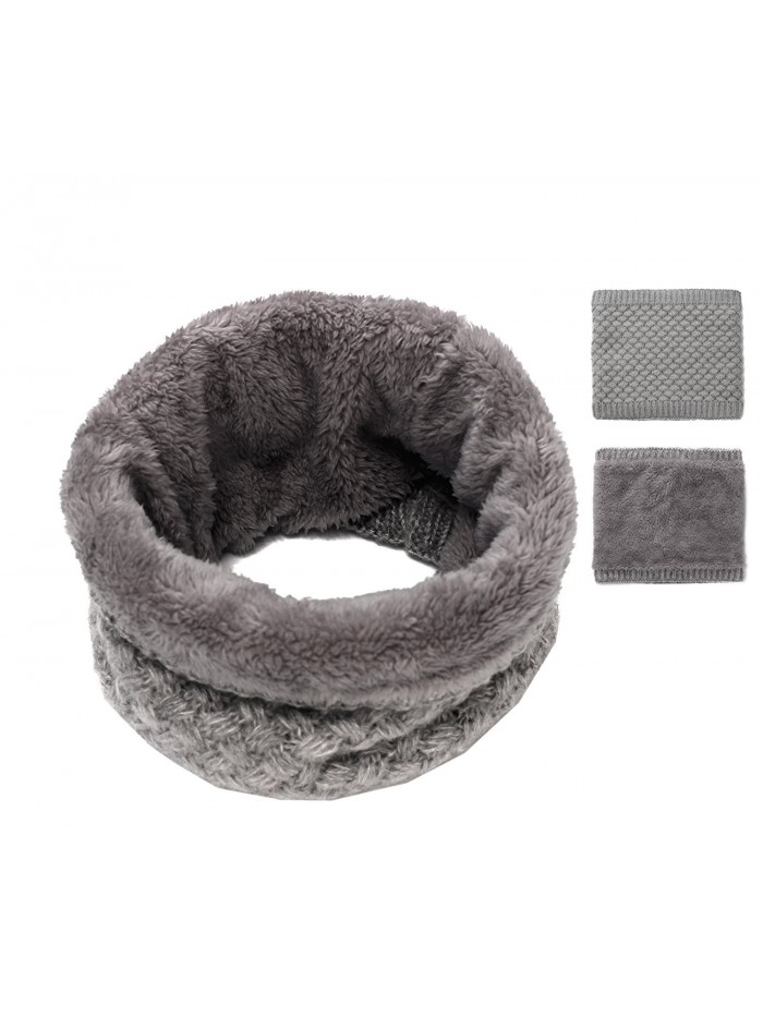 Kids Girls/Boys Winter Knitted Infinity Scarf Polar Fleece Neck Warmer ...