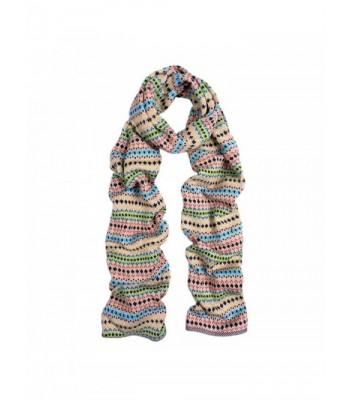 Premium Multi Color Fair Isle Knit Long Warm Winter Scarf - Diff Colors Avail - V2 - CO11HQJEHGX
