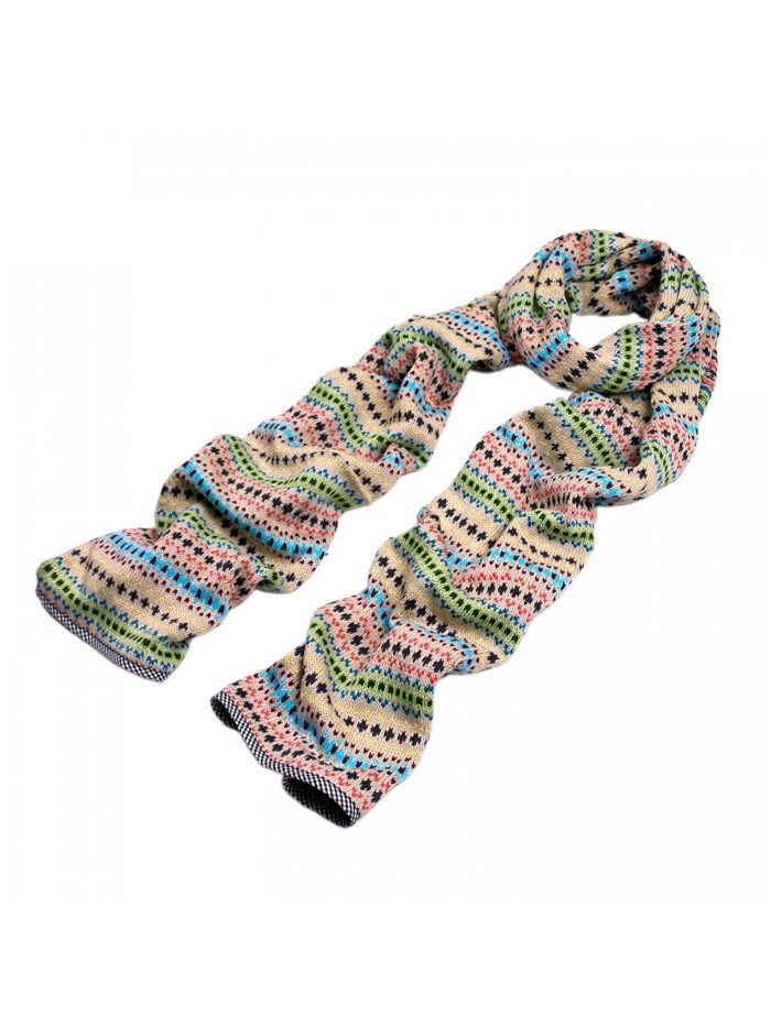 Premium Multi Color Fair Isle Knit Long Warm Winter Scarf - Diff Colors ...