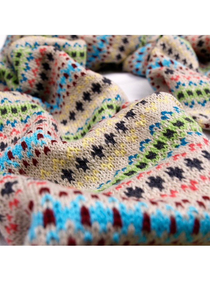 Premium Multi Color Fair Isle Knit Long Warm Winter Scarf - Diff Colors ...