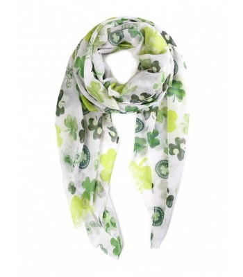 Mix & Match Women's St Patrick's Day Clover Shamrock Scarf - 465-white - C212NS3PY12