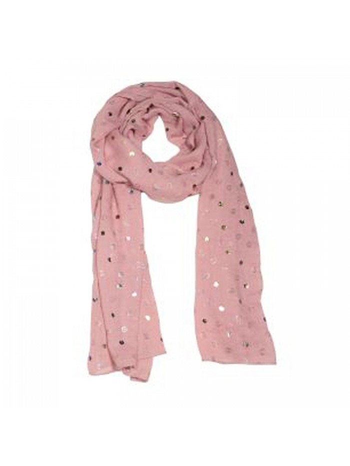 Lustrous Dots Silky Woman's Scarf - Rose - C212NFD54E1