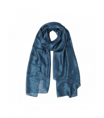 Womens Long Scarf Solid Color Large Soft Shawl Wraps for Party Evening Everyday - Navy - C6182OZM9AR