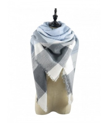 Durio Square Fashion Blanket Scarves - Light Grey - CF185U0N75R