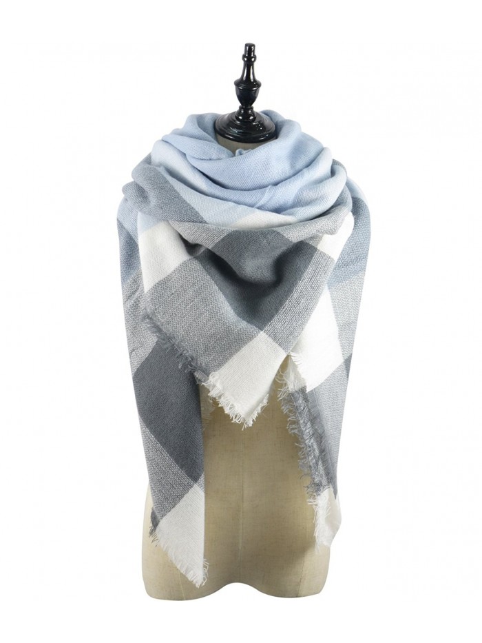 Durio Square Fashion Blanket Scarves - Light Grey - CF185U0N75R