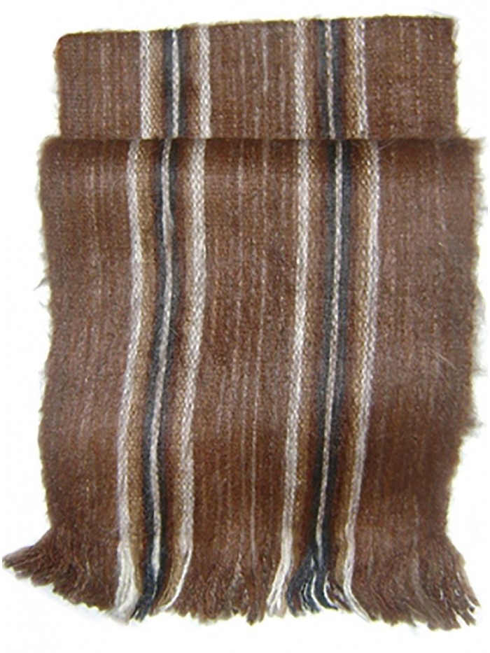 Gamboa Rustic 100% Alpaca Scarf Incredibly Warm - Brown with Andean Design - Brown - CU1267Y9N3J