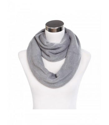 Premium Fine Knit Solid Color Winter Infinity Loop Circle Scarf -Diff Colors - Grey - CD129R2XHFX