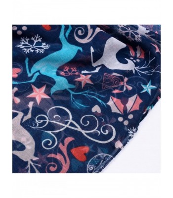 Meelino Lightweight Reindeer Snowflake Christmas in Fashion Scarves