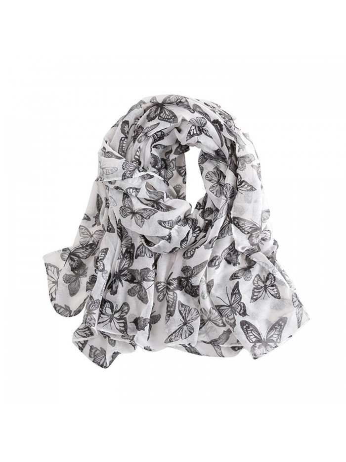 E-Clover Fashion Animal Print Scarves Shawl Lightweight Scarf wrap for Women - Blackwhite - CH186HEURY6