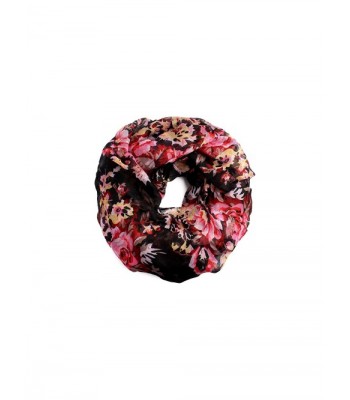 MYS Collection Women's Floral Winter Infinity Circle Loop Scarf - Black - CP12GFKY30N