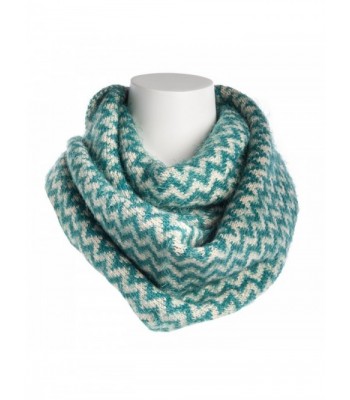 Tickled Pink Women's Chevron Infinity Scarf Soft Warm Winter Lightweight Oversized Shawl Wrap - Teal - CX186AIHW0T