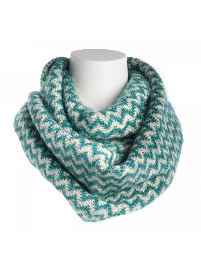 Tickled Pink Women's Chevron Infinity Scarf Soft Warm Winter Lightweight Oversized Shawl Wrap - Teal - CX186AIHW0T
