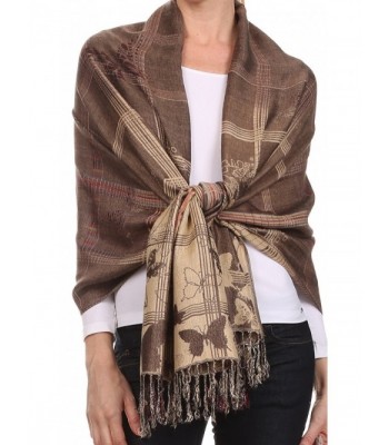 Sakkas Tricia Multi-Colored Silky Butterfly Pashmina/ Shawl/ Wrap/ Stole - 1-brown - CH124TLY9RR