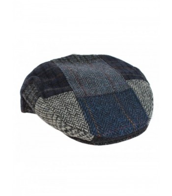Mucros Irish Tweed Cap Patchwork Blue & Grey As Shown 100% Wool Made In Ireland - CJ1267Z503P
