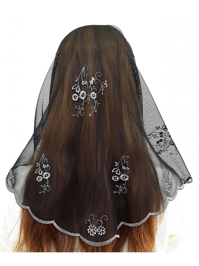 Anna Veils Chapel Catholic Veil Spanish Lace Mantilla Medium - Aedia - Gray - CL129EG47UV