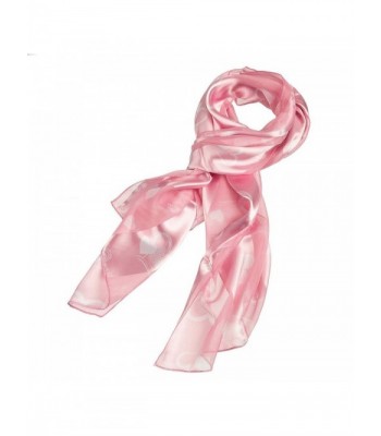 Heart- Flower or Clover Pattern Valentine's Day or Mother's Day Silk Feel Scarf - Clover Pink - C211TIZ3S1N