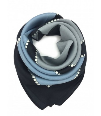YOUR SMILE 100% Silk Scarf Women's Fashion Pattern Large Square Satin Headscarf Headdress 24''x24'' - Light Blue - C3182HUYOM3