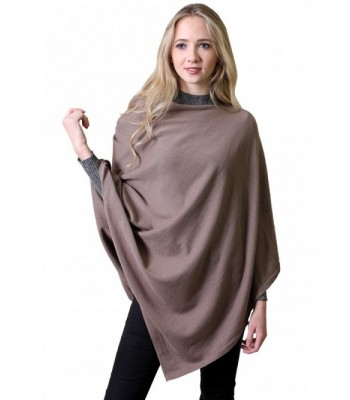 (14 COLORS) 100% Organic Cotton 5-Way Knit Poncho Wrap Pullover Sweater Topper Cardigan - Earth Brown - CA1886WS2ZM