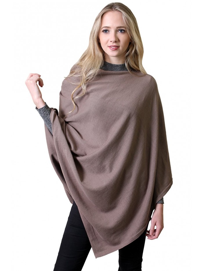 (14 COLORS) 100% Organic Cotton 5-Way Knit Poncho Wrap Pullover Sweater Topper Cardigan - Earth Brown - CA1886WS2ZM