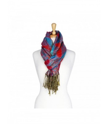 Paskmlna Paisley Pattern Tow Layered Woven Pashmina Shawl Scarf Wrap Stole - A18-06 - CQ129Z2D4WL