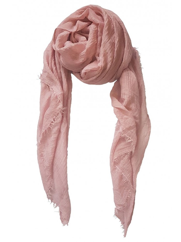 SoLine Solid Color Tassels Scarves Shawl Blanket Warp lightweight Large Scarf - Ta_pink - CN1879E5I2X