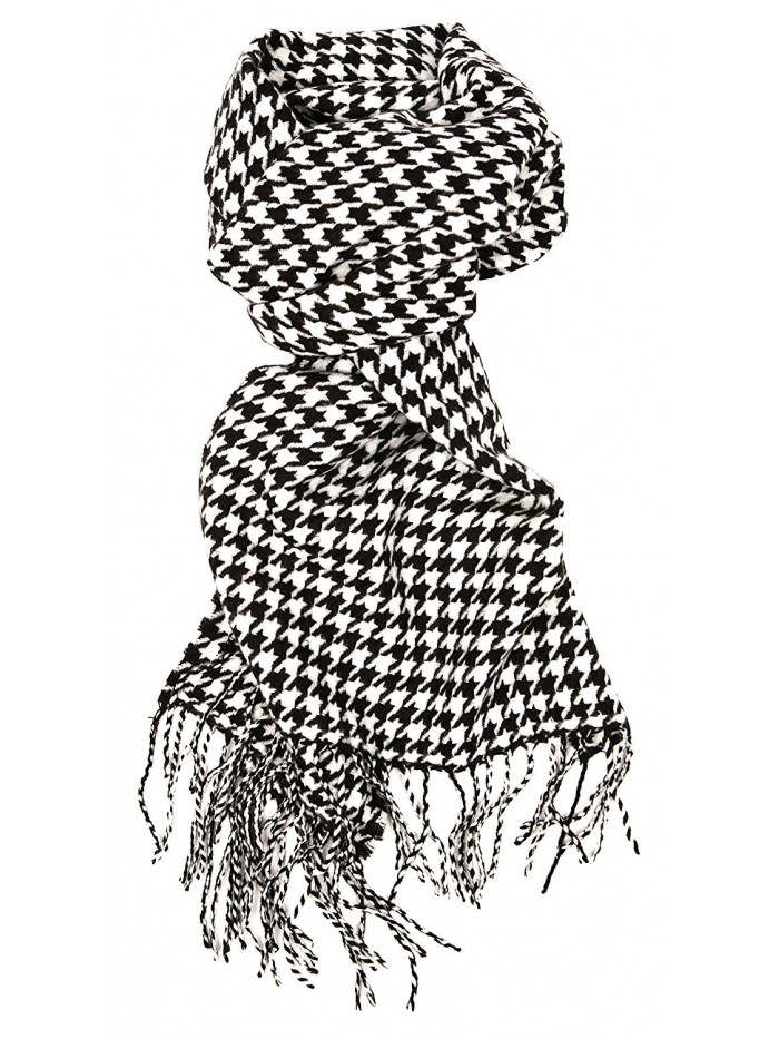 Love Lakeside-Women's Cashmere Feel Winter Plaid Scarf (One- Black and White Houndstooth) - CD12MZHR87H