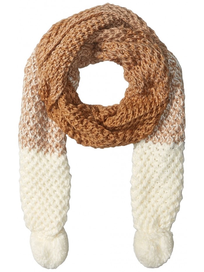 RAMPAGE Women's Oblong Scarf with Pom - Ivory - CT12HPYLESR