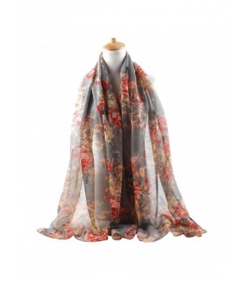 GERINLY Lightweight Scarves Fashion Flowers in Fashion Scarves