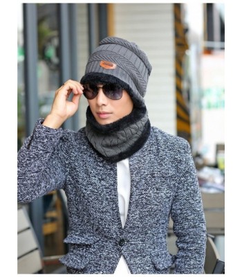 Unisex Winter Slouchy Beanie Hat Scarf Set Knitted Neck Warmers Gaiters ...