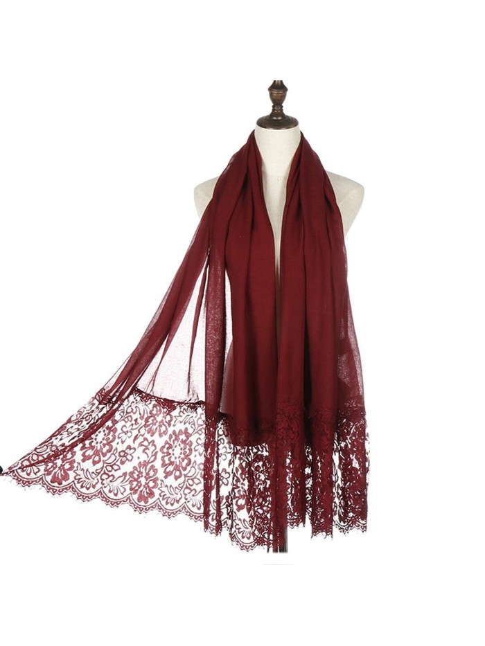 Lightweight Fashion RiscaWin Autumn Scarves - Wine Red - C417Z39GTC5