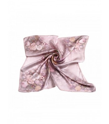 TrendsBlue Premium 100% Pure Silk Floral Print Small Square Scarf 21" - V1 - C312JISKG8H