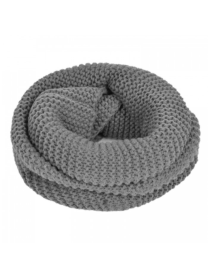 VBIGER Infinity Scarf Winter Warm Loop Knitted Scarf Unisex Casual Circle Scarf - Gray - CU1864HDZRO
