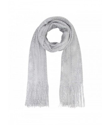 Lightweight Mesh Metallic Scarf - Silver - CQ112FPGD97