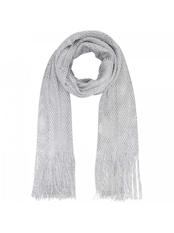 Lightweight Mesh Metallic Scarf - Silver - CQ112FPGD97