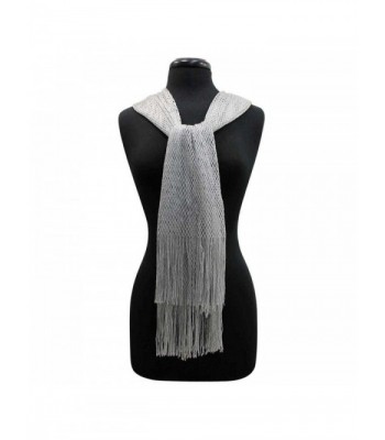 Silver Lightweight Mesh Metallic Scarf in Fashion Scarves