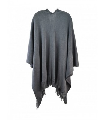 New Basic Solid Winter Ruana Fringe Women's Fashion- Shawl ...