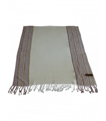 Moire Design Pashmina Shawl Scarf Wrap Stole Pashminas Shawls Seconds NEW - Cream - CA11YNNON4V