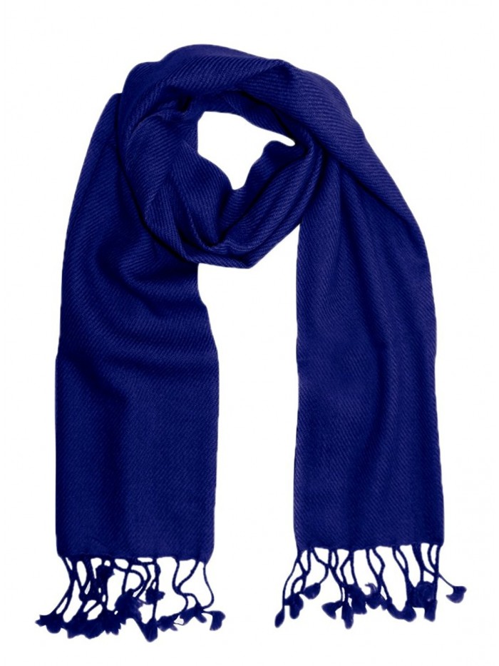 Unisex Lovely Cashmere Scarf Soft and Warm 12" x 60" Neck Scarves - Royal Blue - CB11NJ3UFHZ