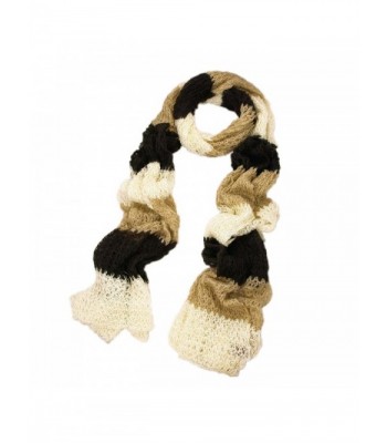 Winter Striped Shimmer Scarf Brown