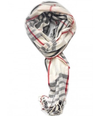 TitFus Classic Designer Inspired Plaid Pashmina Scarf Wrap shawl throw large (White) - C811JZR0SYJ