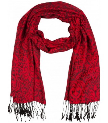 Sakkas Damask Pashmina Scarf / Stole / Wrap / Shawl - Scarlet Red - CM11JHIMRGN