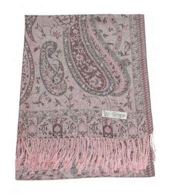 Bangong Design 2 Ply Reversible Shawl Pashmina Scarf Wrap CJ Apparel NEW - Coral Pink - C2115YHVQ59