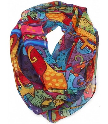 Laurel Burch Artistic Infinity Scarf Collection - Feline Tribe - CN12N8YDF03