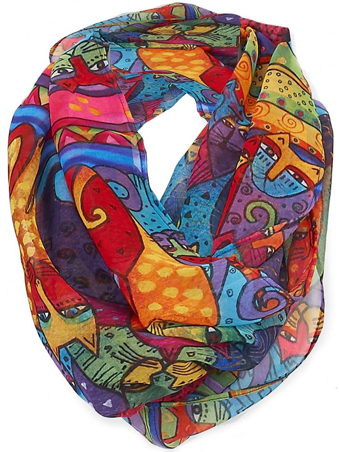 Laurel Burch Artistic Infinity Scarf Collection - Feline Tribe - CN12N8YDF03