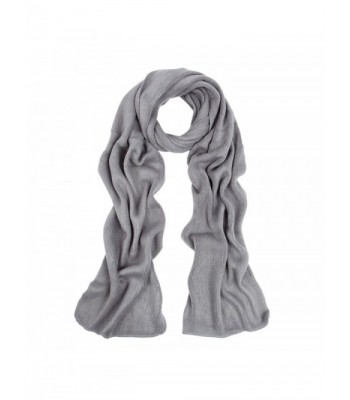 Premium Long Fine Knit Solid Color Warm Winter Scarf - Different Colors - Grey - CU127LE1C9H