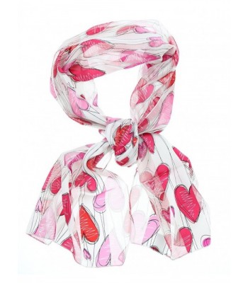 Women's Silky Feel Classic Holiday Scarf- 12"x60"- Giftboxed - Valentine Sketch Hearts - CZ180LYXYAX