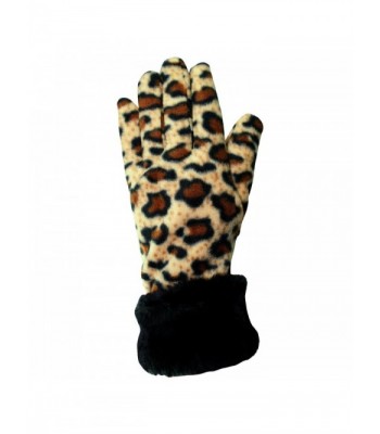Leopard Fleece 3 Piece Gloves Matching