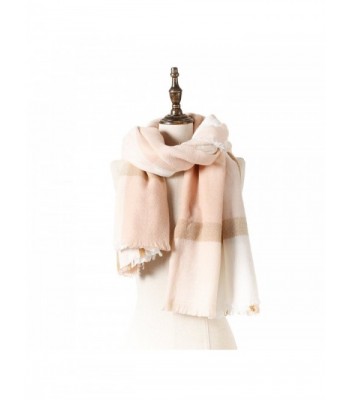 Natural Feelings Fashionable Cozy Soft Big Grid Winter Scarf Wrap Shawl for Women - Off-White - CP12KJ98UCN