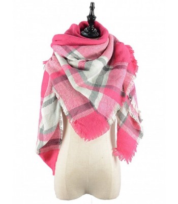 Durio Stylish Blanket Scarves Pashmina - Grey Pink Scarf - CZ1868HHCGU